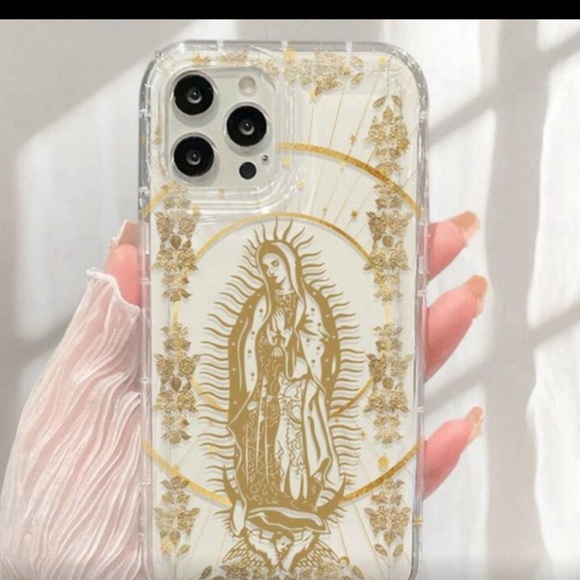 Our Lady and Cross Clear iPhone 15 Pro & iPhone 15 Plus Case - Picture 3 of 3